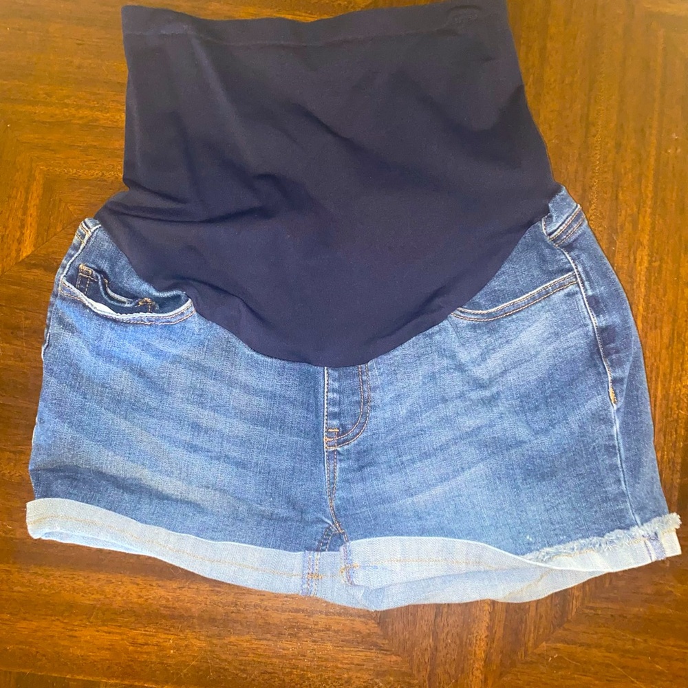 Maternity jean shorts